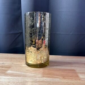 Way to Celebrate Mercury Gold Glass Cylinder Vase 7.7in BSS7299WT Metallic Decor